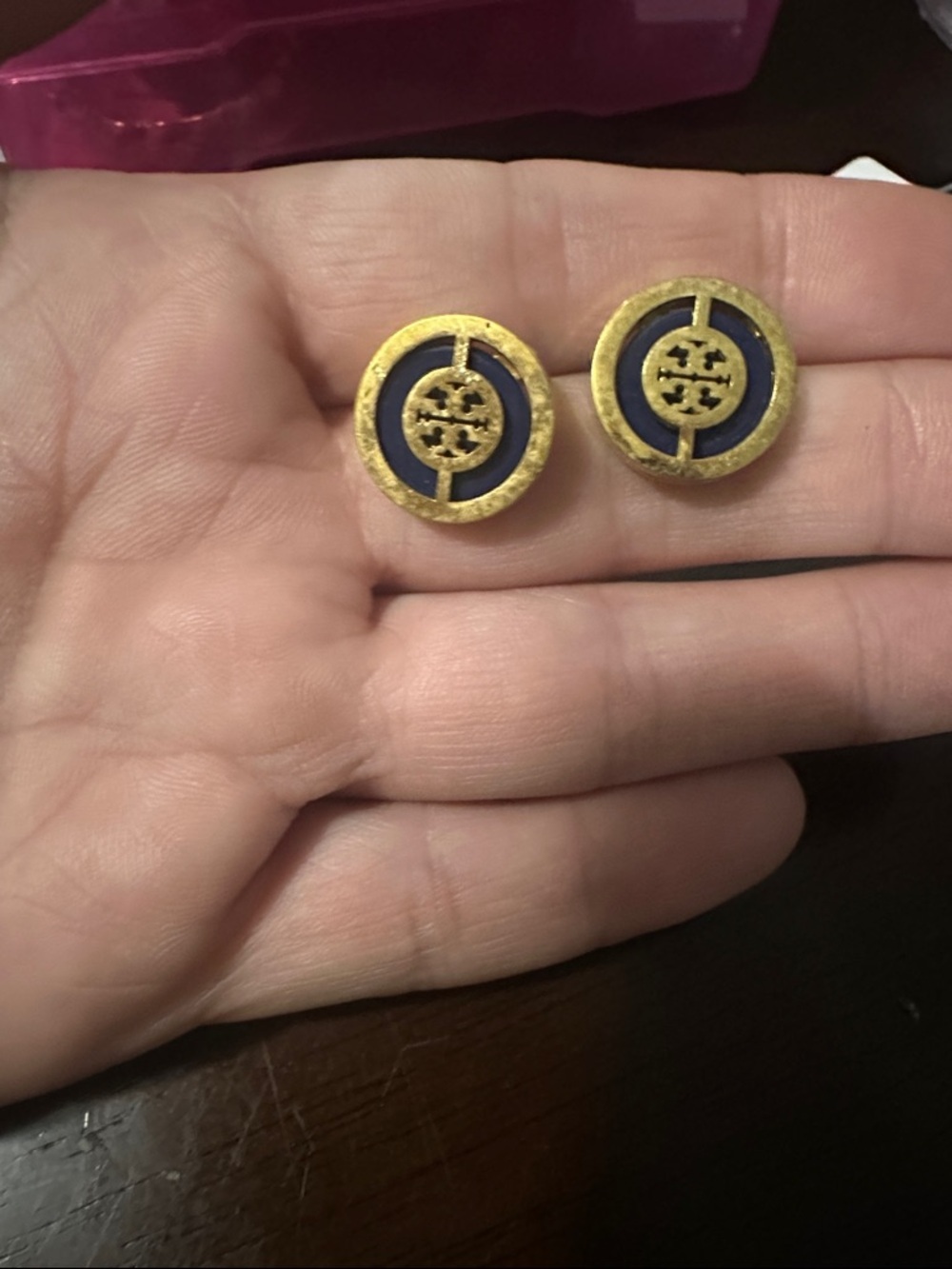 Tory Burch Gold Tone Stud Earrings